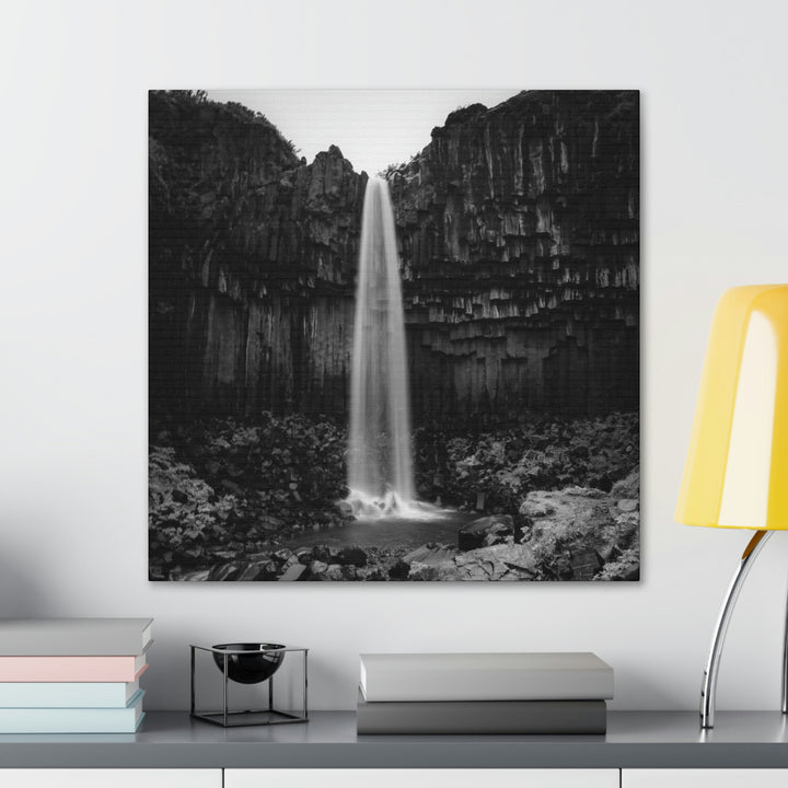 Svartifoss in Black and White - Canvas