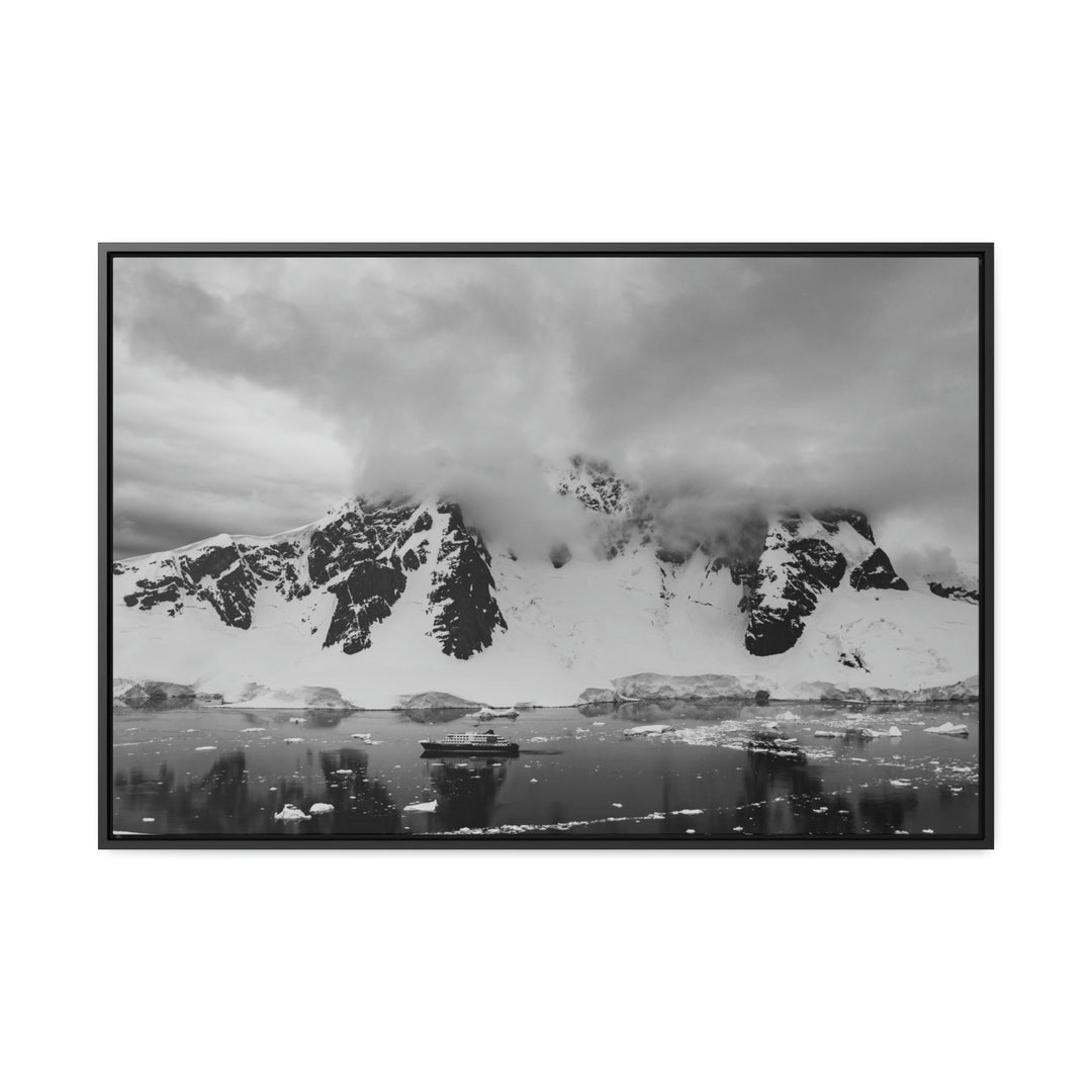 Peaceful Anchoring in Black and White - Canvas with Frame