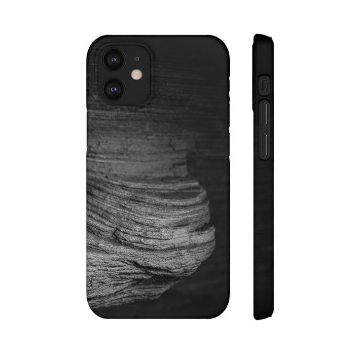 Sedimentary Rock Curves in Black and White - Phone Case