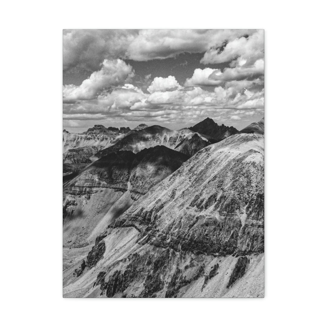 Imogene Pass From the Air in Black and White - Canvas