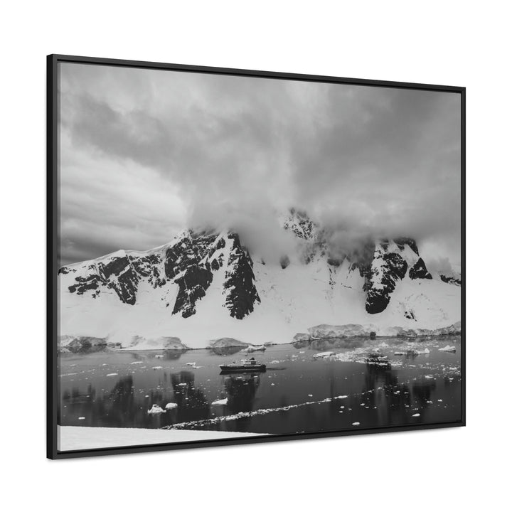 Peaceful Anchoring in Black and White - Canvas with Frame