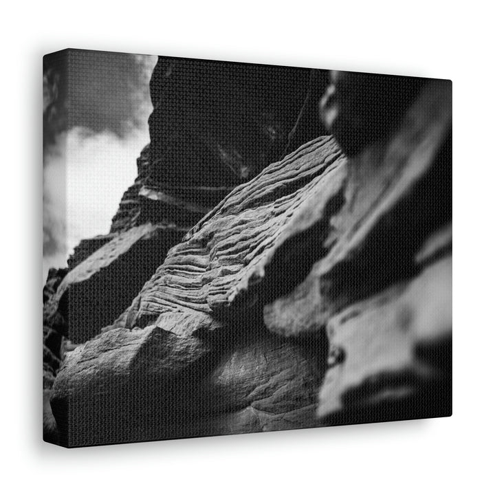 Layers of Rock in Black and White - Canvas