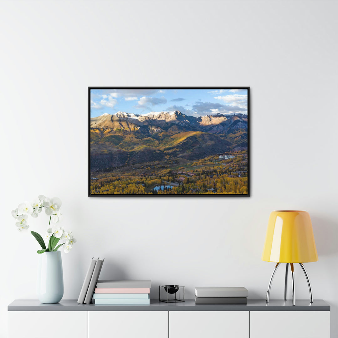 Glowing Mountainside - Canvas with Frame