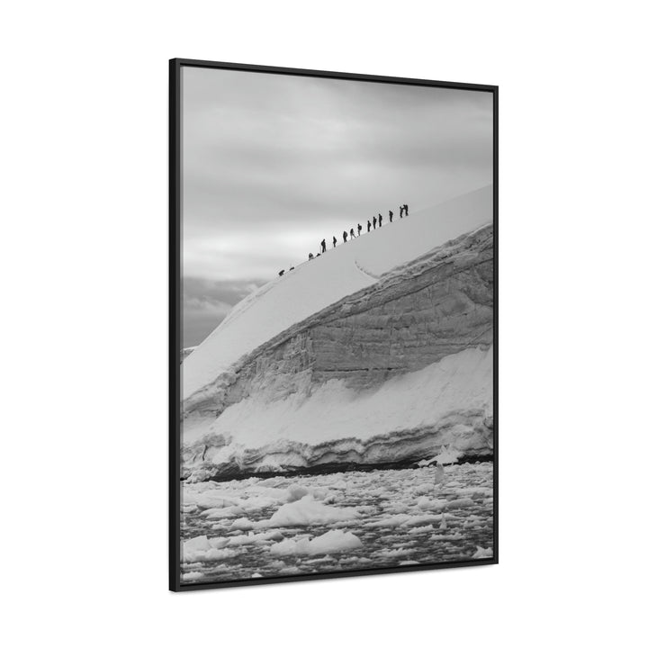 Preparing for the Climb in Black and White - Canvas with Frame