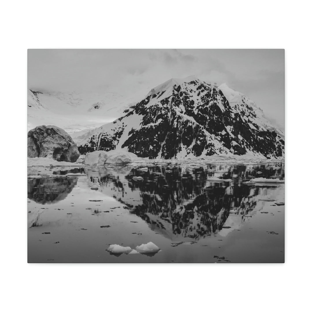 Reflected Calm in Black and White - Canvas