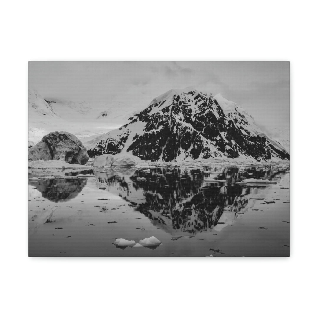 Reflected Calm in Black and White - Canvas