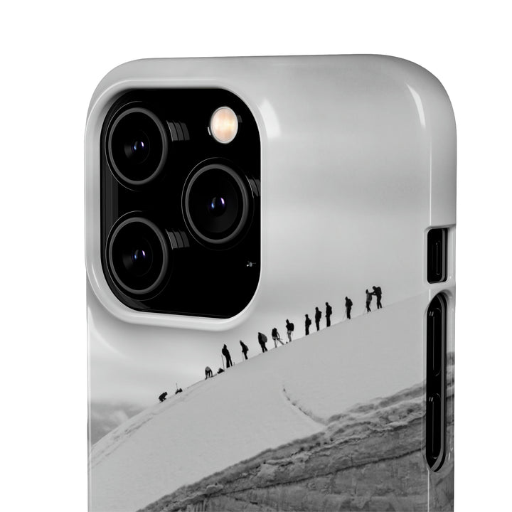 Preparing for the Climb in Black and White - Phone Case