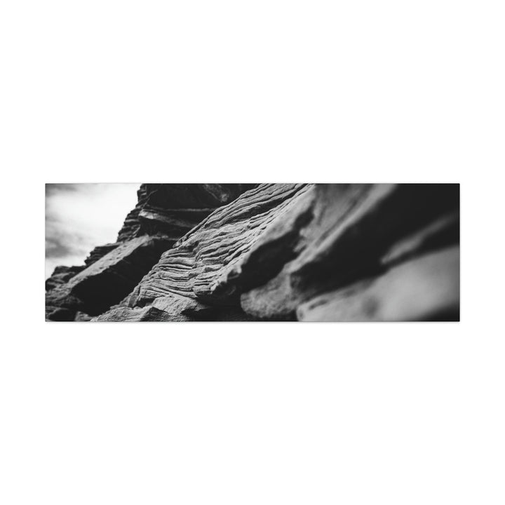 Layers of Rock in Black and White - Canvas