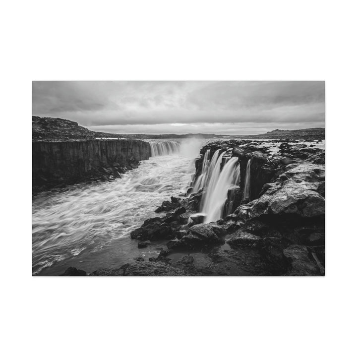 Selfoss in Black and White - Canvas