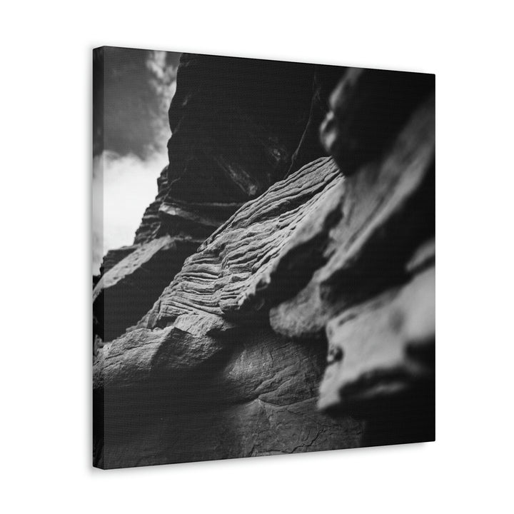 Layers of Rock in Black and White - Canvas