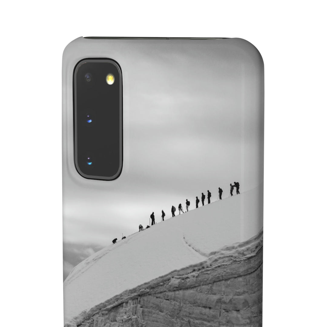 Preparing for the Climb in Black and White - Phone Case