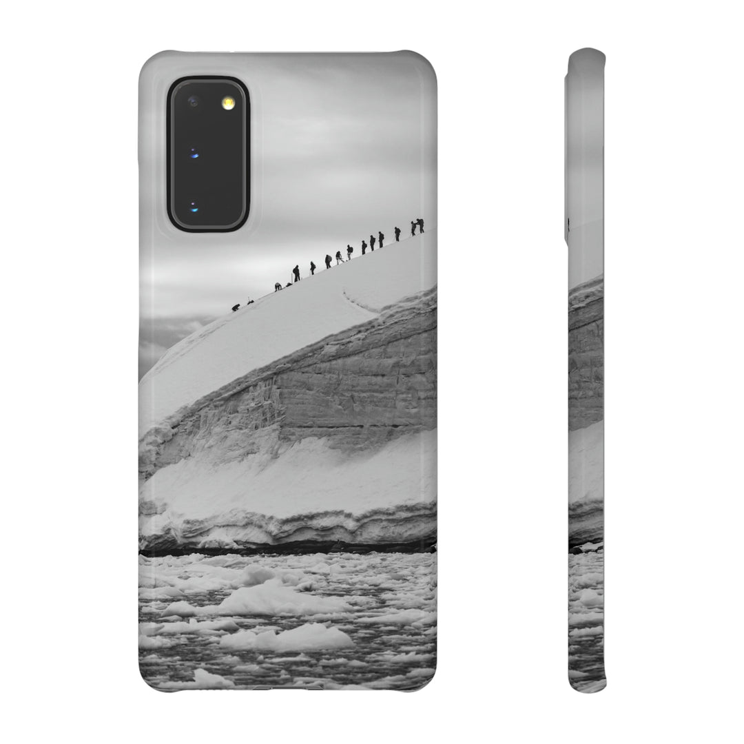 Preparing for the Climb in Black and White - Phone Case