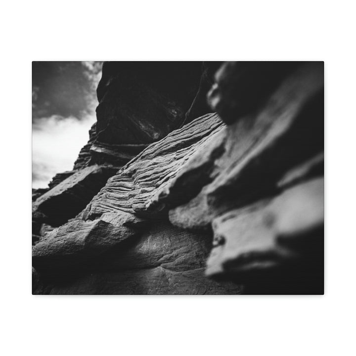 Layers of Rock in Black and White - Canvas