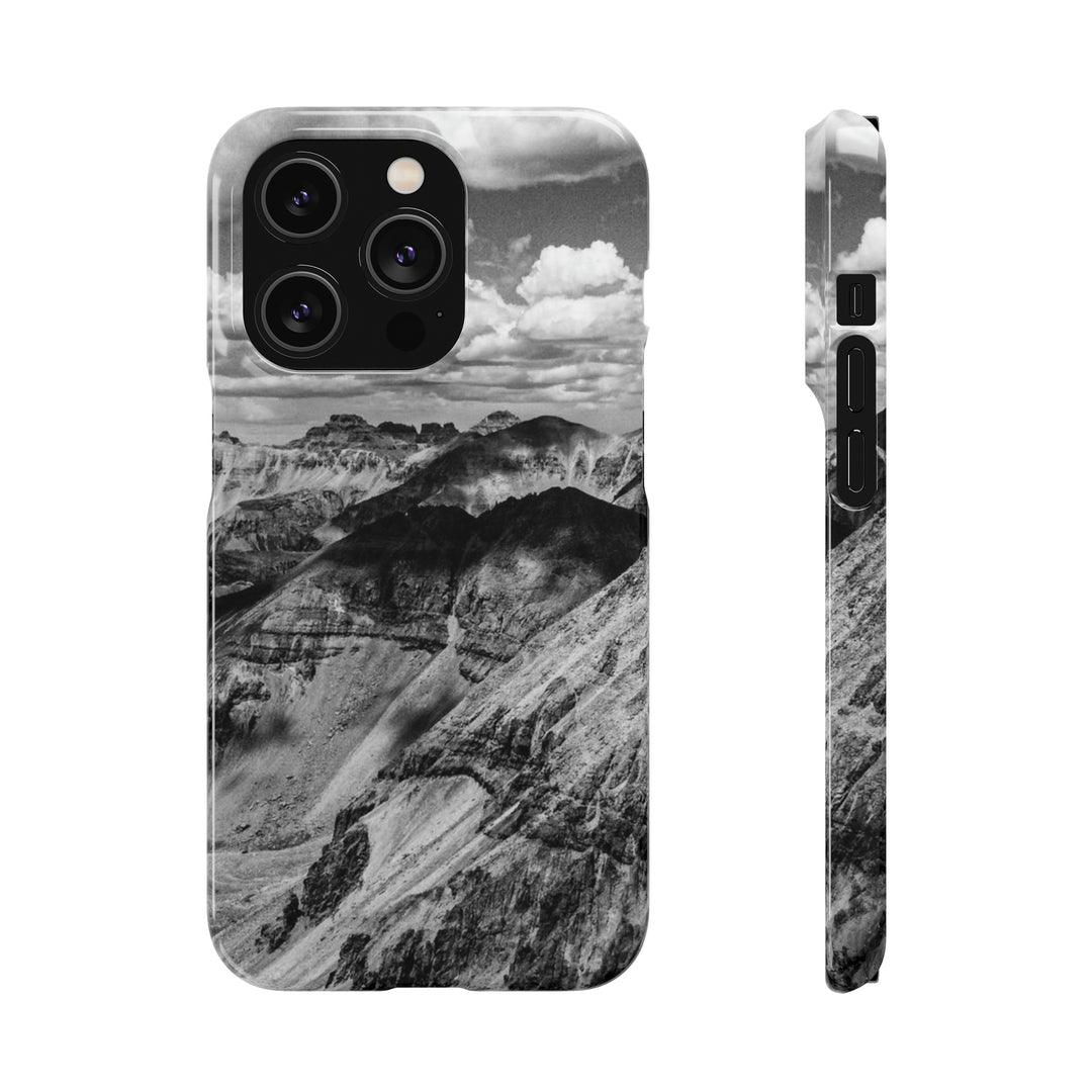 Imogene Pass From the Air in Black and White - Phone Case