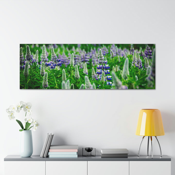 Glowing Lupin with Mountains - Canvas