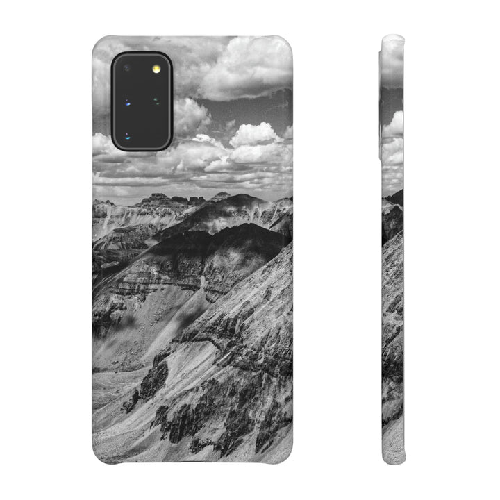 Imogene Pass From the Air in Black and White - Phone Case