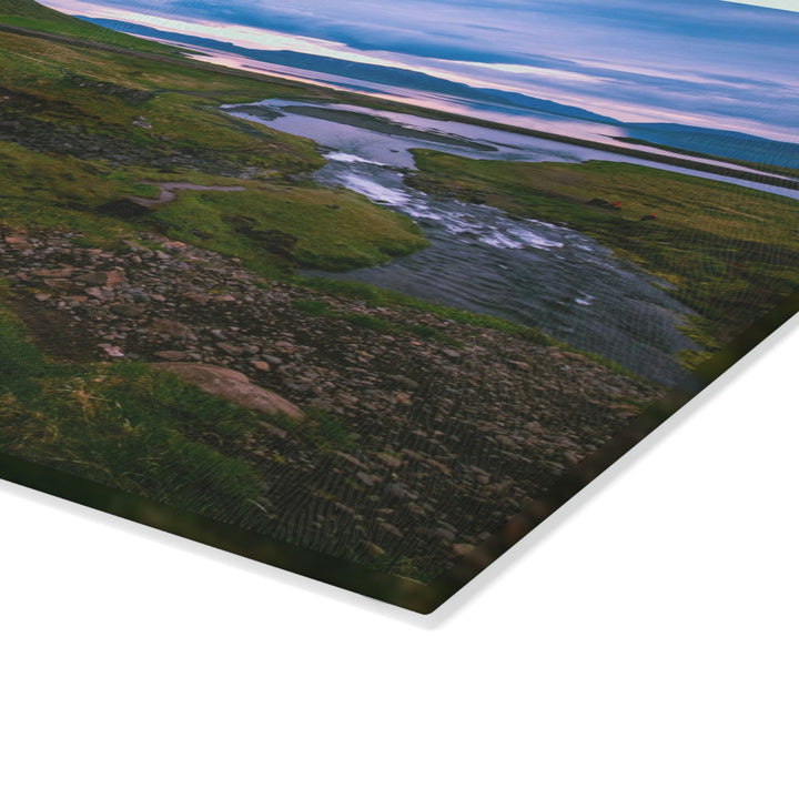 An Icelandic Sunset - Glass Cutting Board - Visiting This World