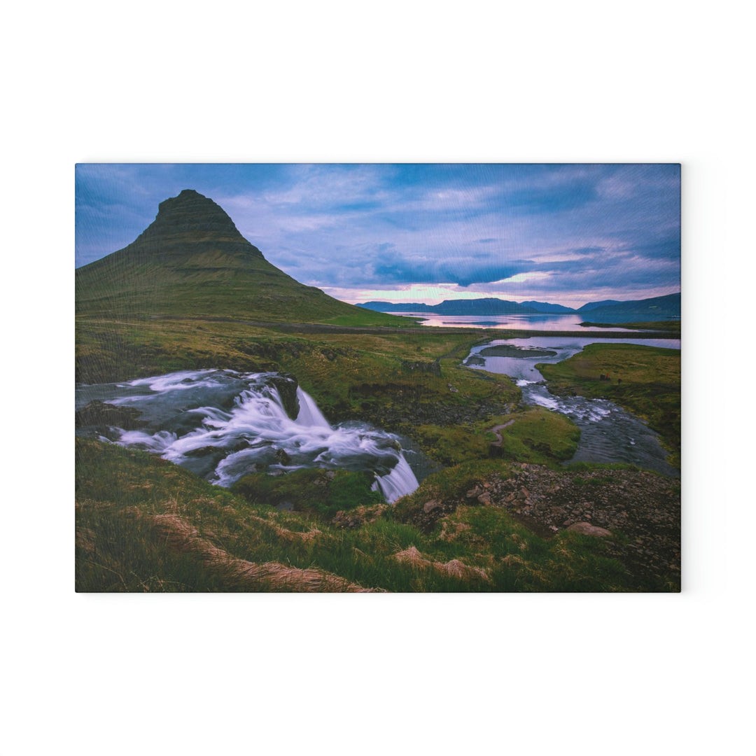 An Icelandic Sunset - Glass Cutting Board - Visiting This World