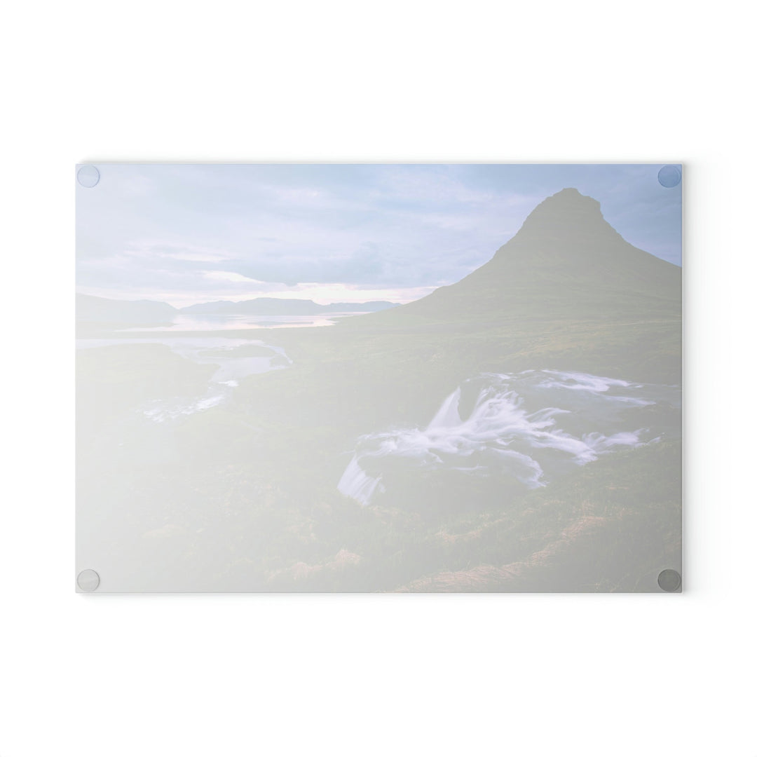 An Icelandic Sunset - Glass Cutting Board - Visiting This World