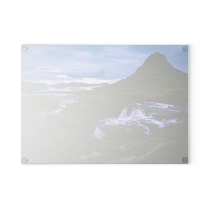 An Icelandic Sunset - Glass Cutting Board - Visiting This World