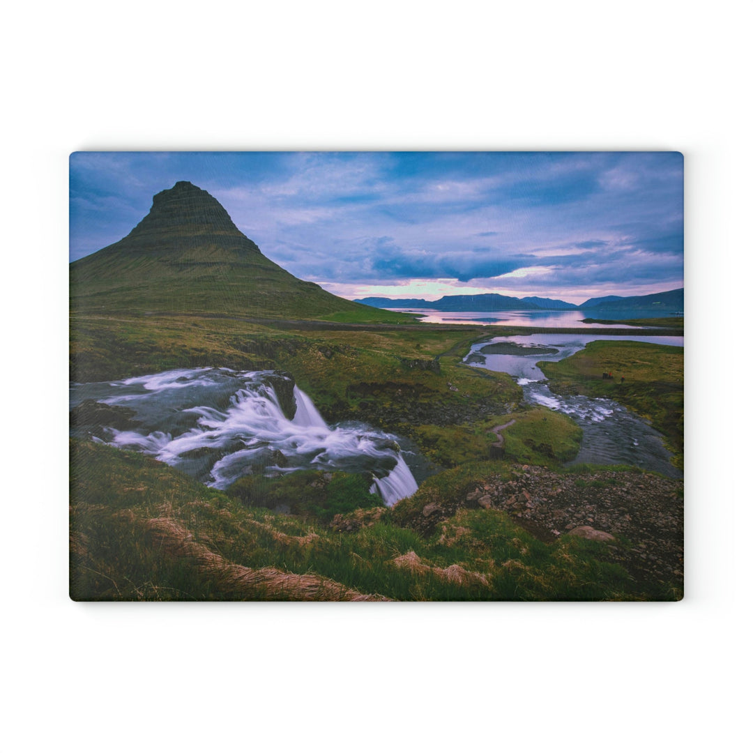 An Icelandic Sunset - Glass Cutting Board - Visiting This World