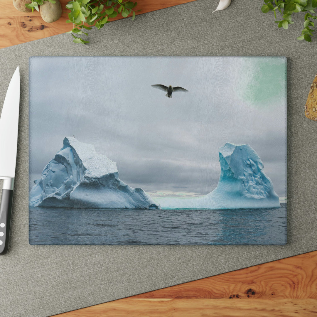 Antarctic Flight - Glass Cutting Board - Visiting This World