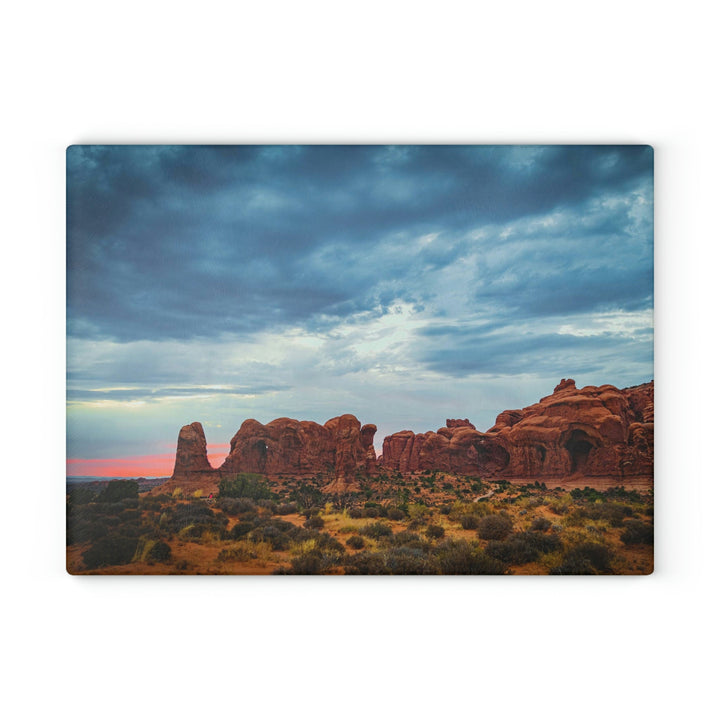 Arches at Sunset - Glass Cutting Board - Visiting This World