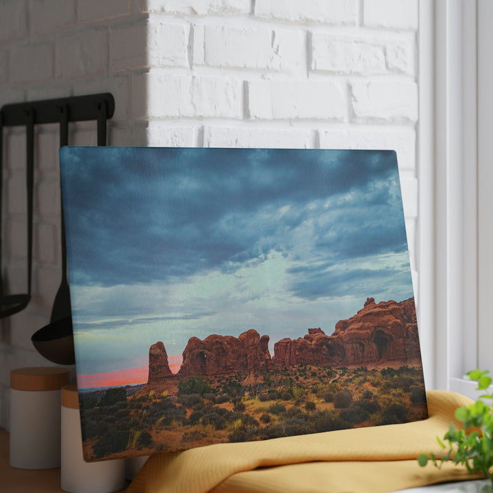 Arches at Sunset - Glass Cutting Board - Visiting This World