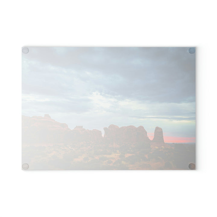 Arches at Sunset - Glass Cutting Board - Visiting This World