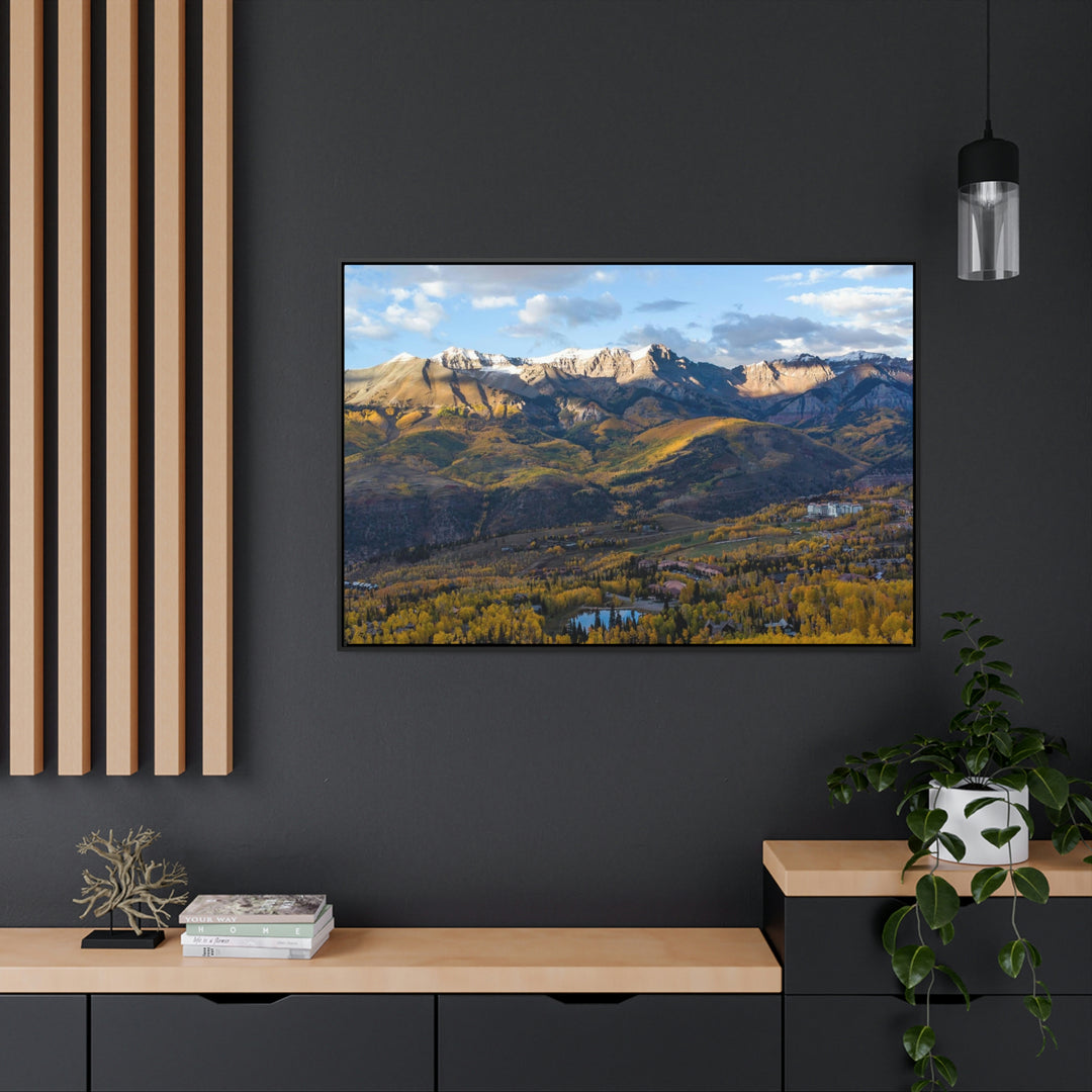 Glowing Mountainside - Canvas with Frame