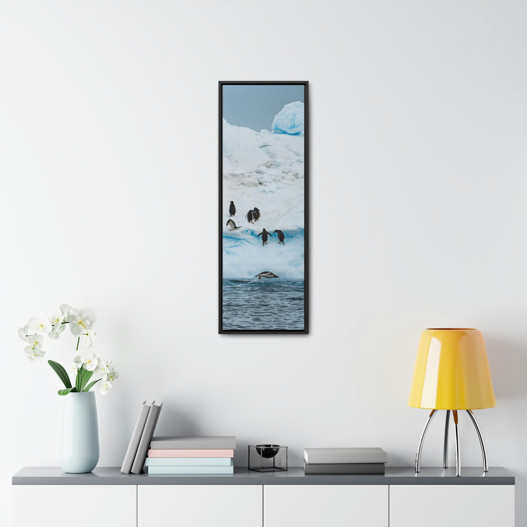 Porpoising Penguin - Canvas with Frame