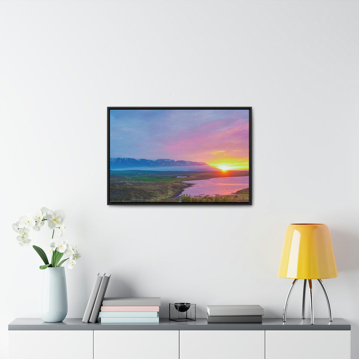 Sunset Over the Fjord Part 2 - Canvas with Frame