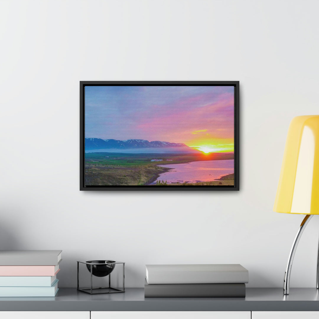 Sunset Over the Fjord Part 2 - Canvas with Frame