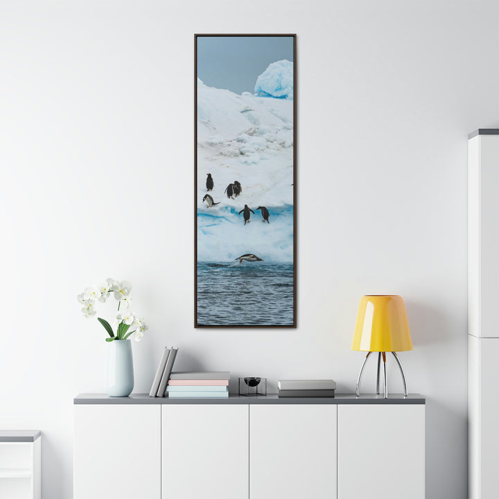 Porpoising Penguin - Canvas with Frame