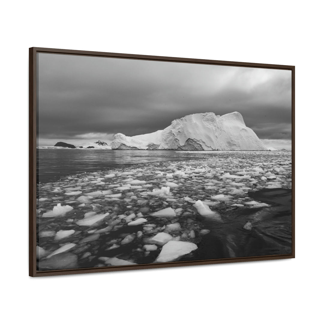 Lane of Ice In Black and White - Canvas with Frame