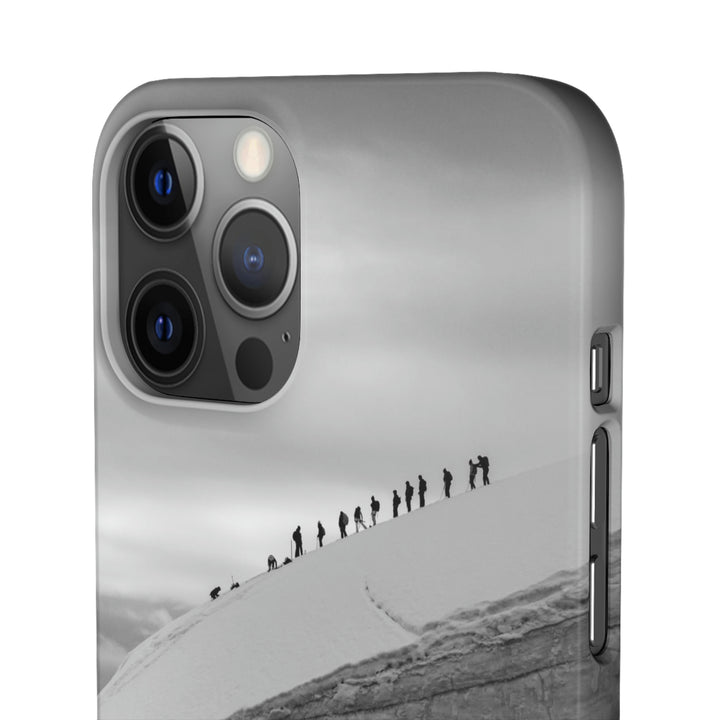 Preparing for the Climb in Black and White - Phone Case