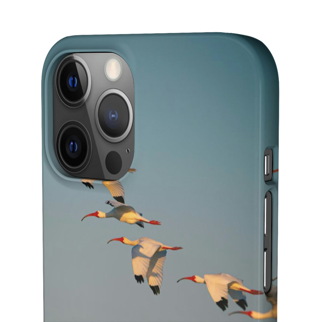 White Ibis in Flight - Phone Case