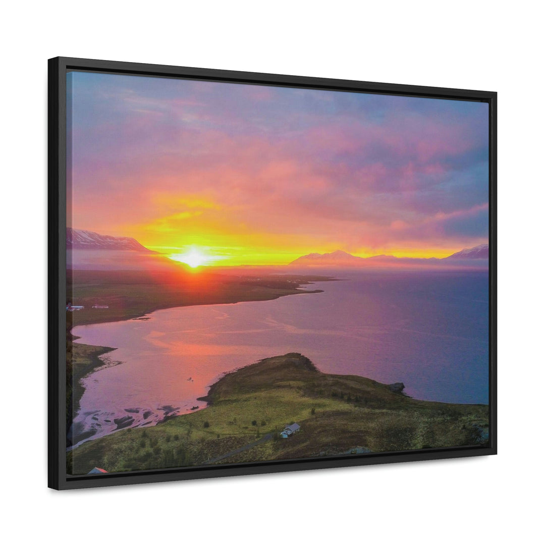 Sunset Over the Fjord Part 1 - Canvas with Frame