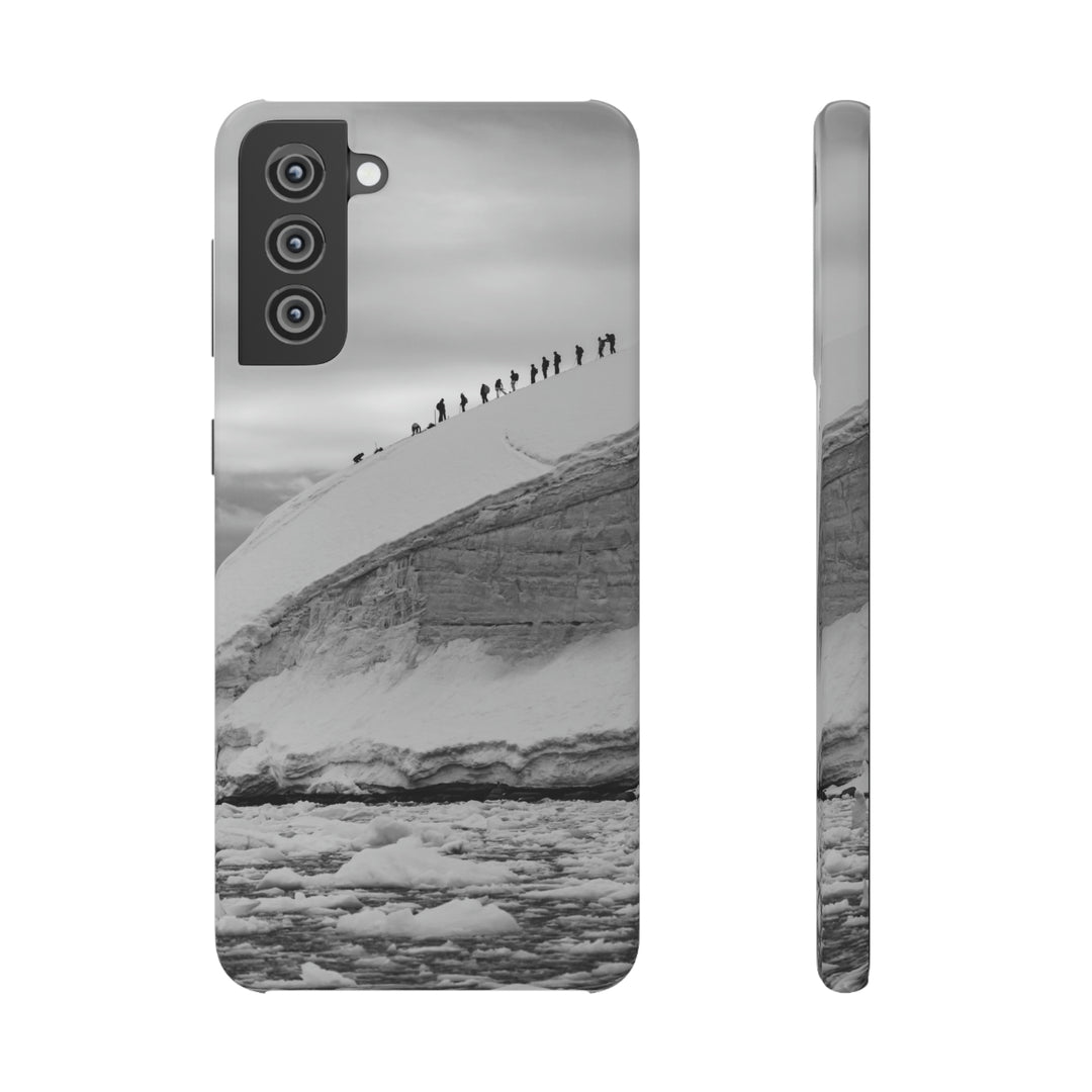 Preparing for the Climb in Black and White - Phone Case