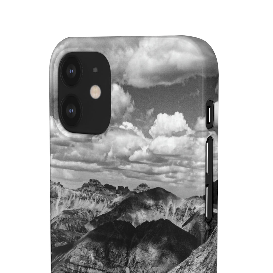 Imogene Pass From the Air in Black and White - Phone Case