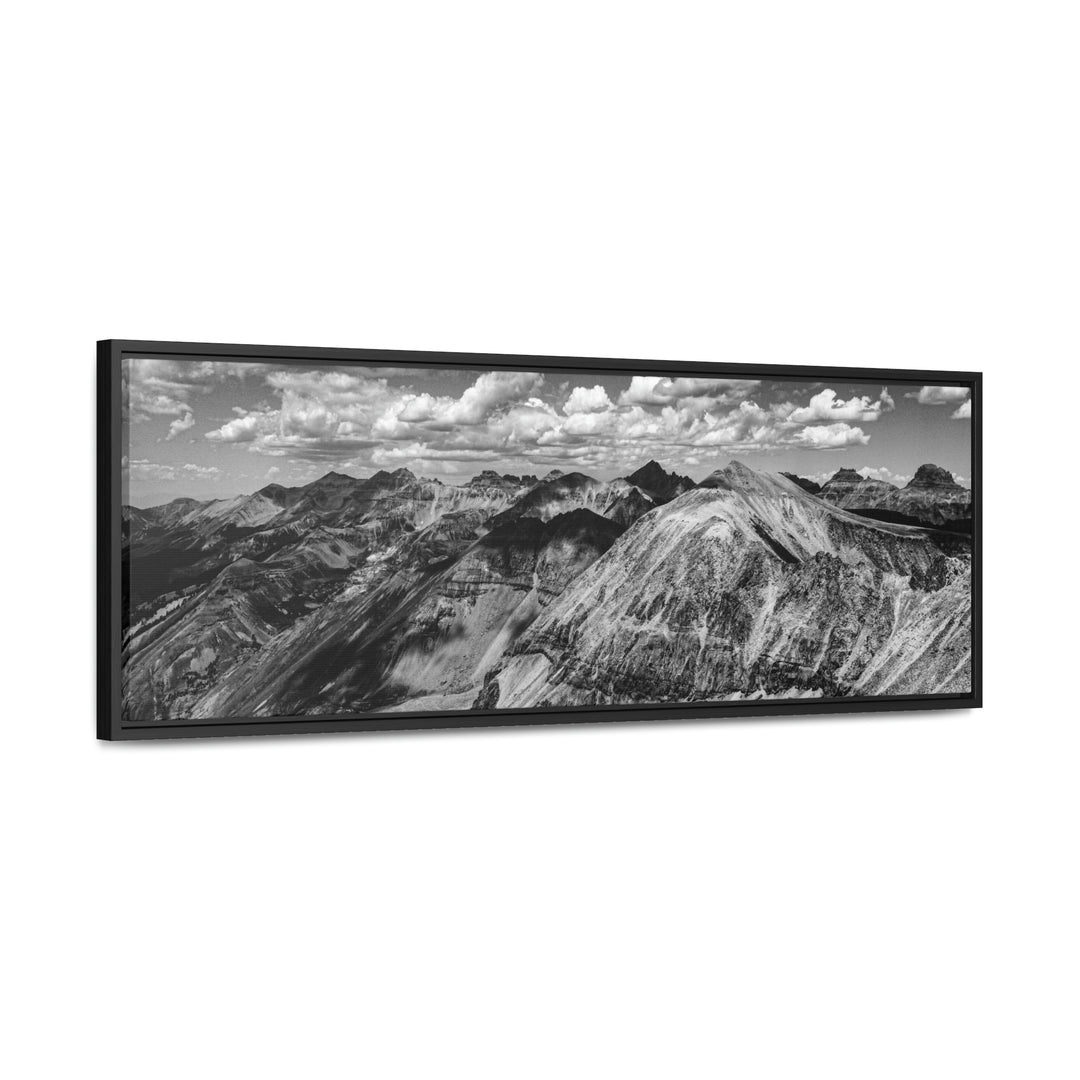 Imogene Pass From the Air in Black and White - Canvas with Frame