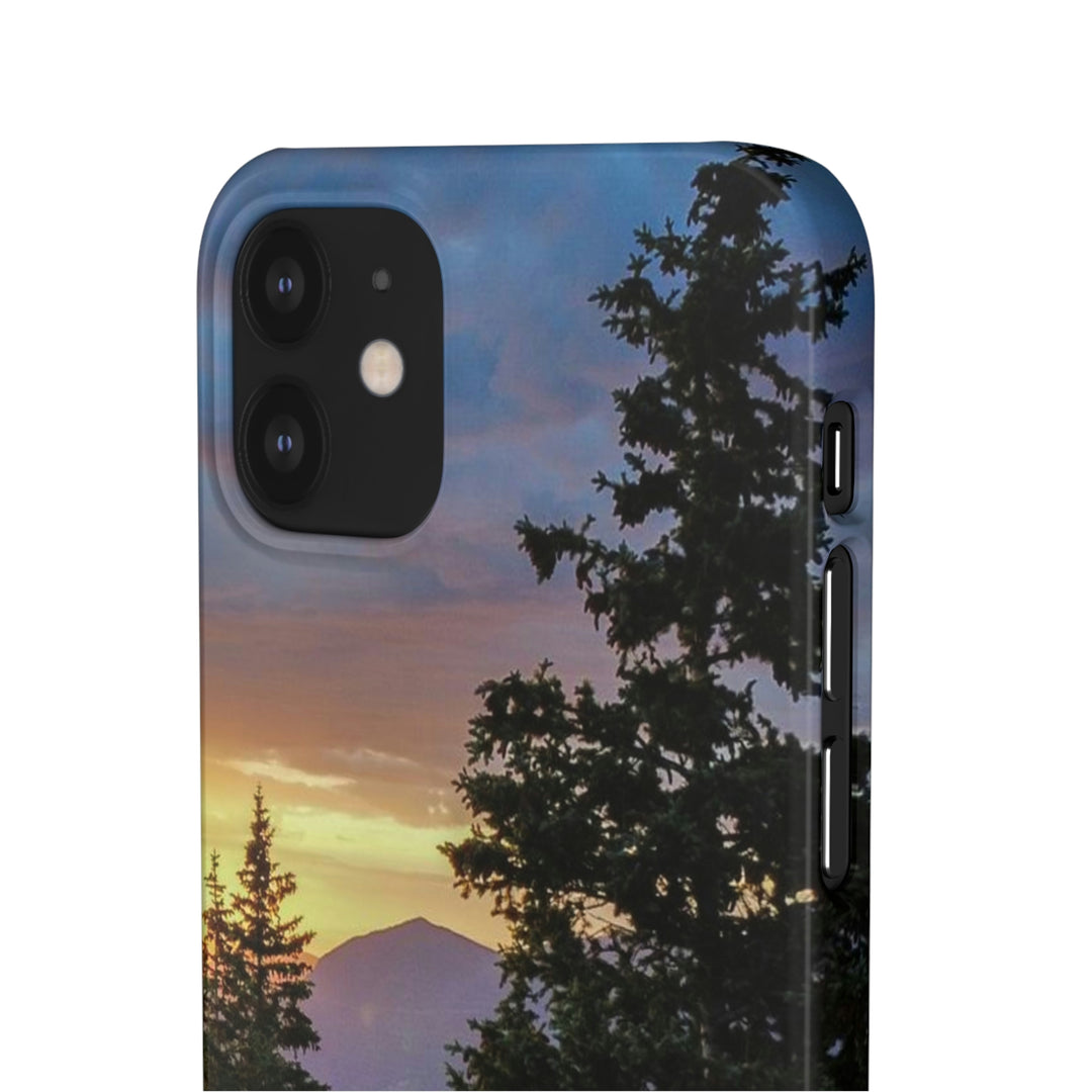 Rainy Sunset Through the Trees - Phone Case