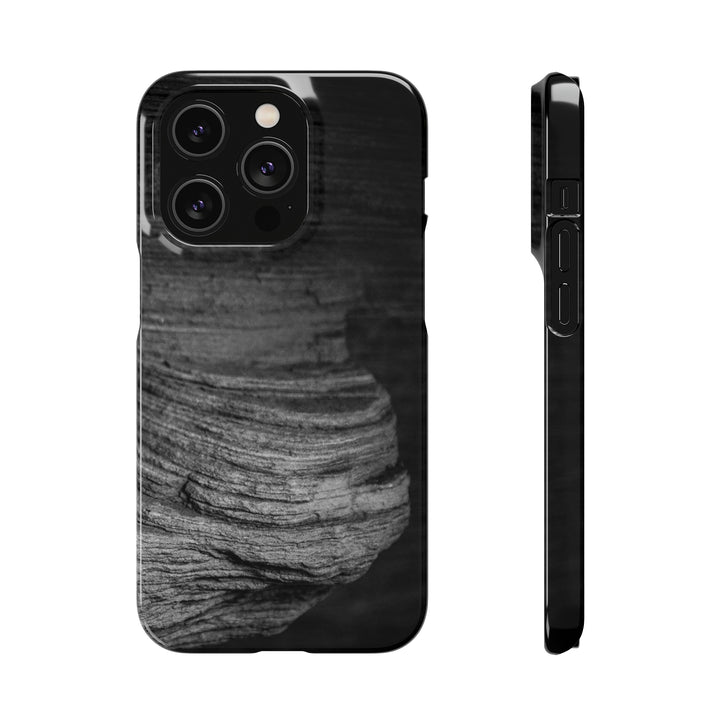 Sedimentary Rock Curves in Black and White - Phone Case