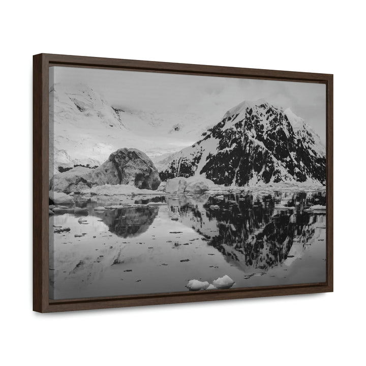 Reflected Calm in Black and White - Canvas with Frame