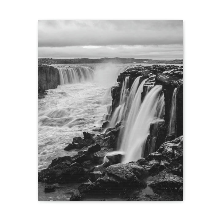 Selfoss in Black and White - Canvas