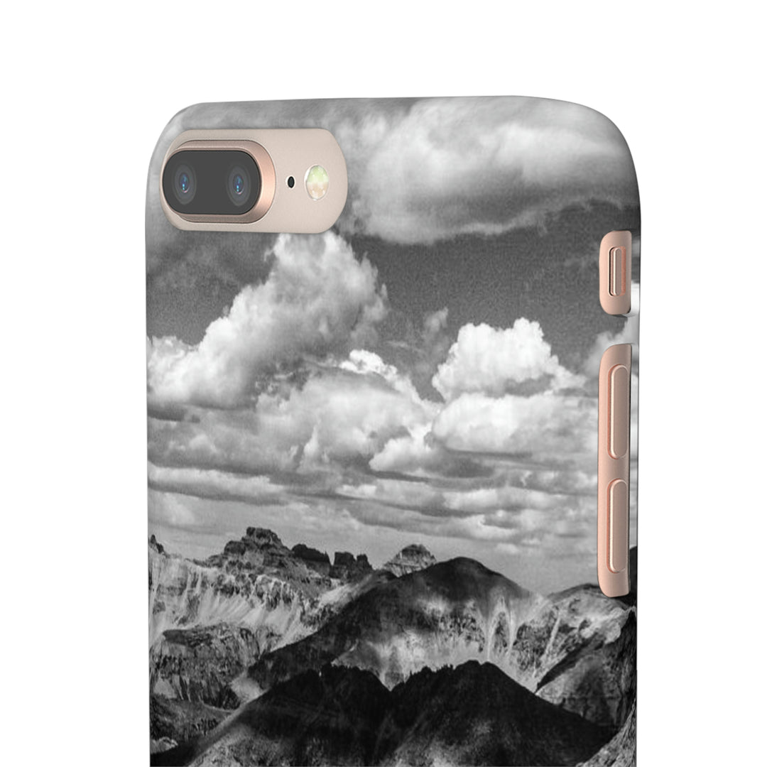 Imogene Pass From the Air in Black and White - Phone Case