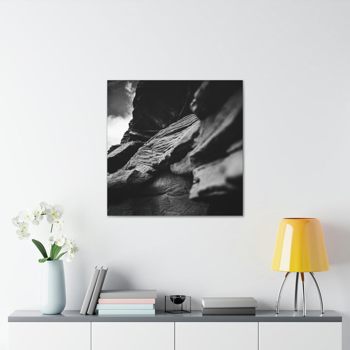 Layers of Rock in Black and White - Canvas