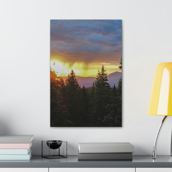 Rainy Sunset Through the Trees - Canvas