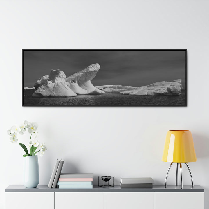 The Angles of an Iceberg in Black and White - Canvas with Frame