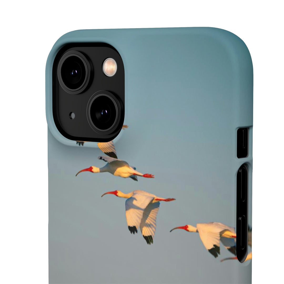 White Ibis in Flight - Phone Case